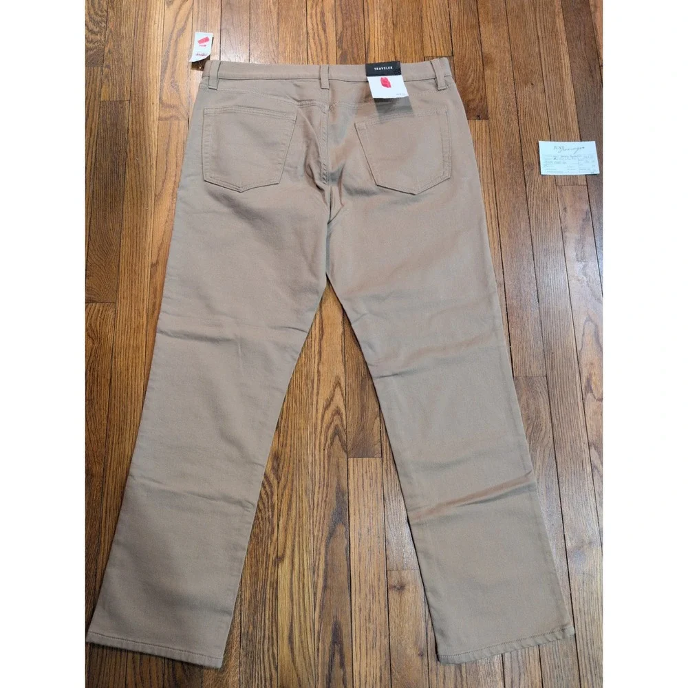 Banana Republic Traveler Pant Mens 36x30 Slim Fit Mid Rise Khaki Tan 488420-01-1